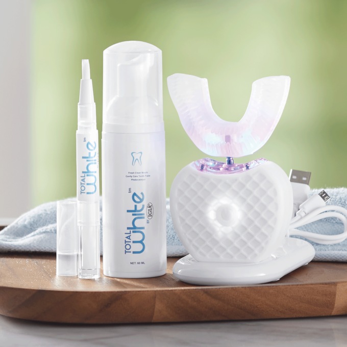 Total White 3-in-1 Teeth Ultrasonic Whitening System, , large