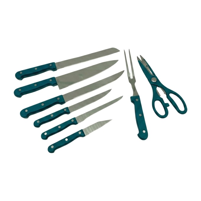 25-Piece Cutlery and Utensil Set, Teal, large