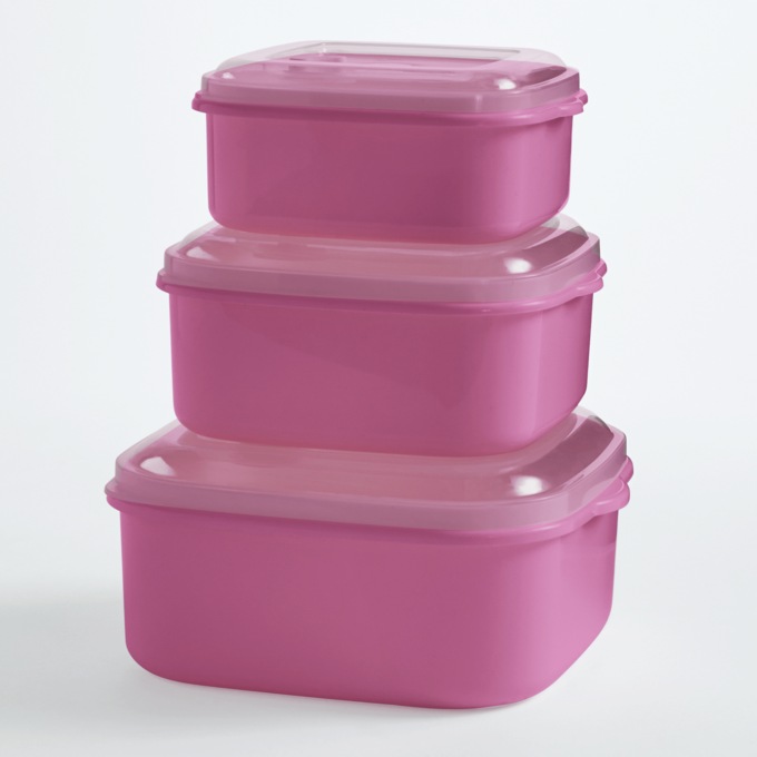 6-Piece Plastic BPA-Free Food Storage Set, Berry Bliss, large