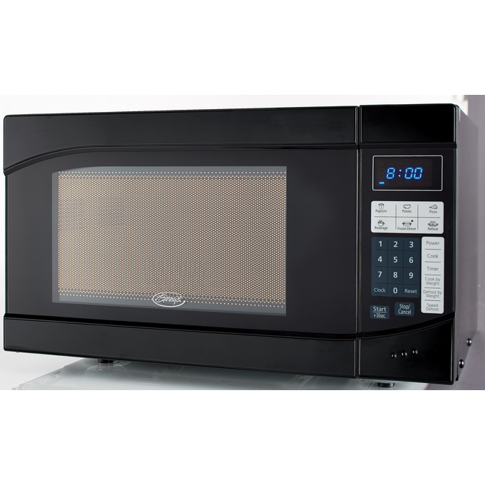 Ginny's .9 Cu. Ft. Metallic Microwave, Black, large