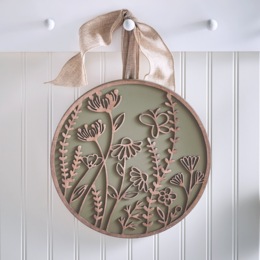 Round Wildflower Wall Art, , large