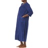 Snap-Front Long Terry Robe, Navy, large