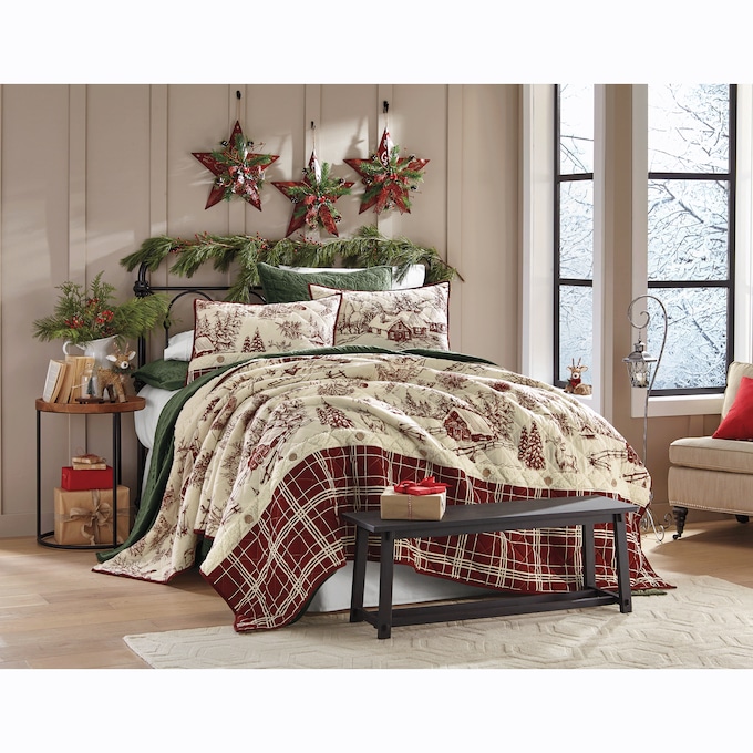 Frosty Farmhouse Sherpa Quilt, , large