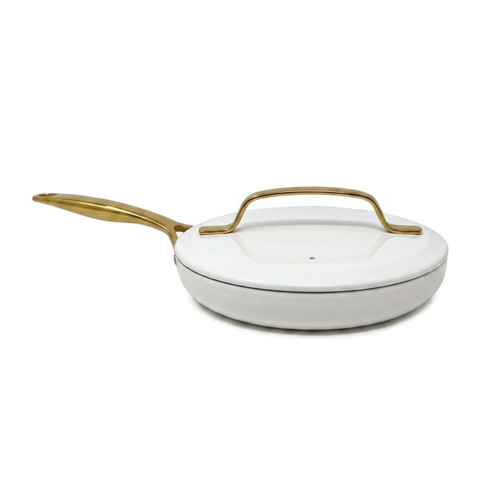 Gotham Steel 11-Piece Modern Kitchen Cookware Set, Cream, large
