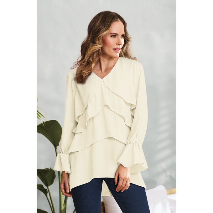 Louise Layered Tunic, Ivory, large