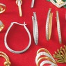 Diamond Teardrop Hoops, , large