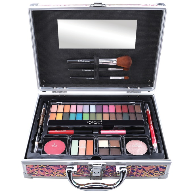 Michael Giordano 48-Piece Glam & Glow Cosmetic Case, Multi, large