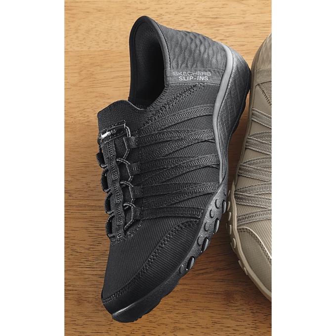 Skechers black breathe easy sale