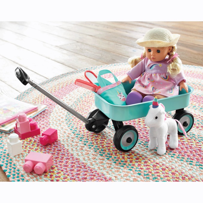 Doll with Wagon and Unicorn, , large