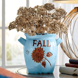 Blue Fall Sunflower Decorative Jug, , large