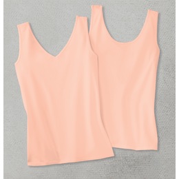 Reversible Cotton-Blend Women's Tank with V-Neck and Scoop Neck, , large