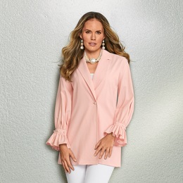 Perri Ruffle Cuff Coat, , large