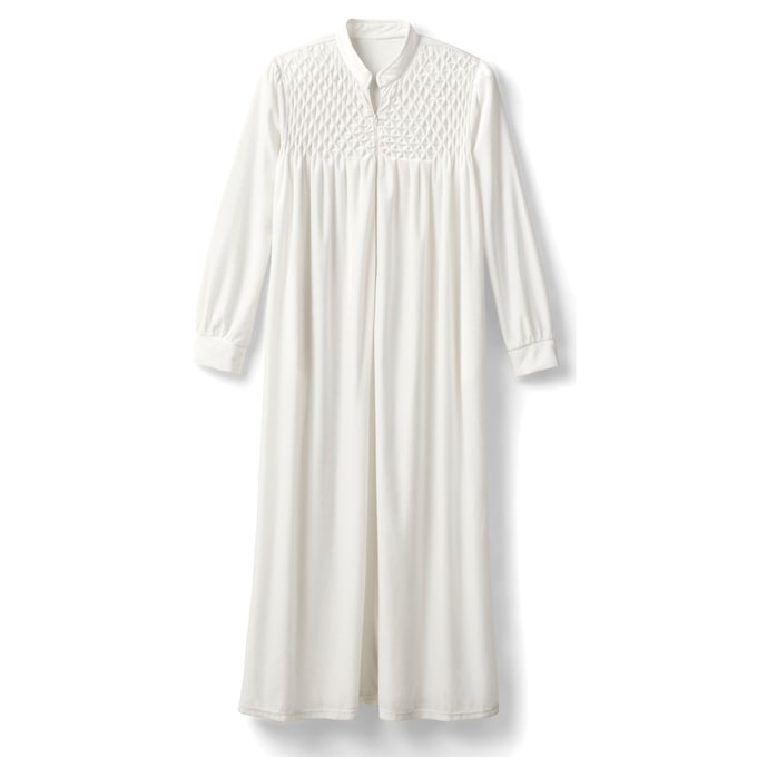 Zip Front Velour Robe, , large