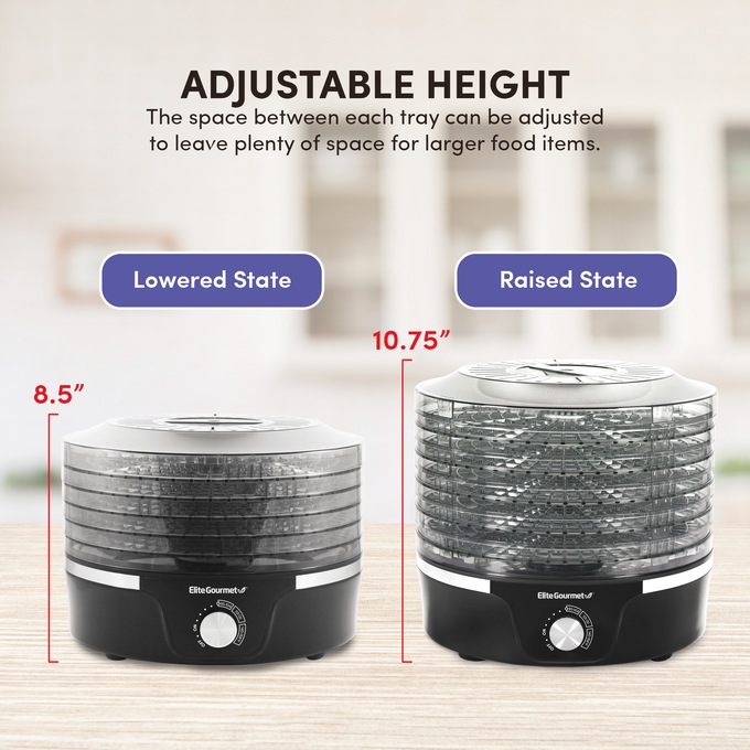 Elite Gourmet Adjustable Height Dehydrator, , large