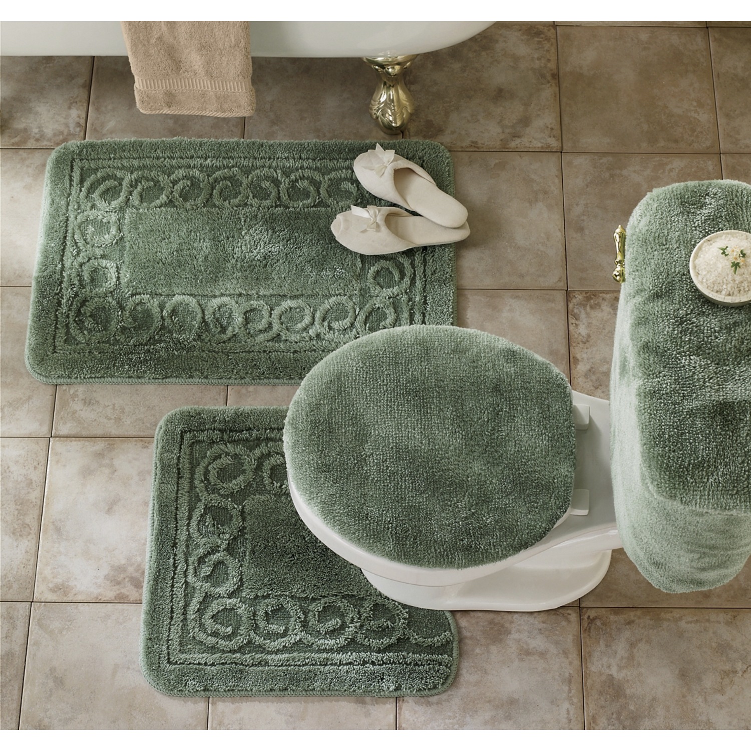 5 Piece Scroll Bath Rug Set Montgomery Ward 5 Piece Scroll Bath Rug Set