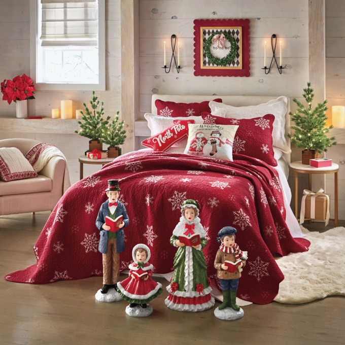 4-Piece Lit Resin Caroler Family, Multi, large