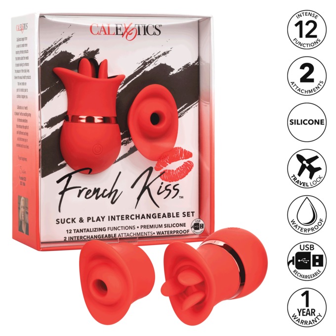 French Kiss Suck & Play Interchangeable Set By Calexotics, , large