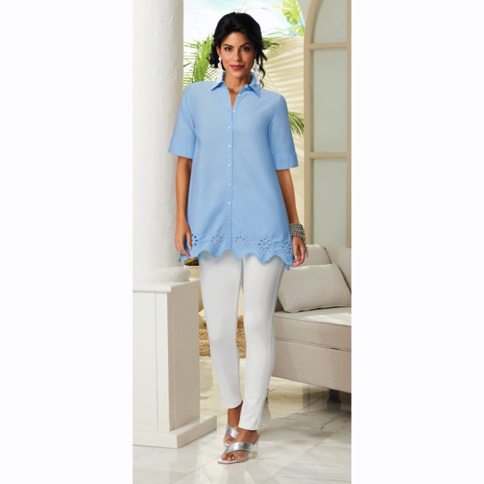 Frankie Scalloped Trim Tunic, , large