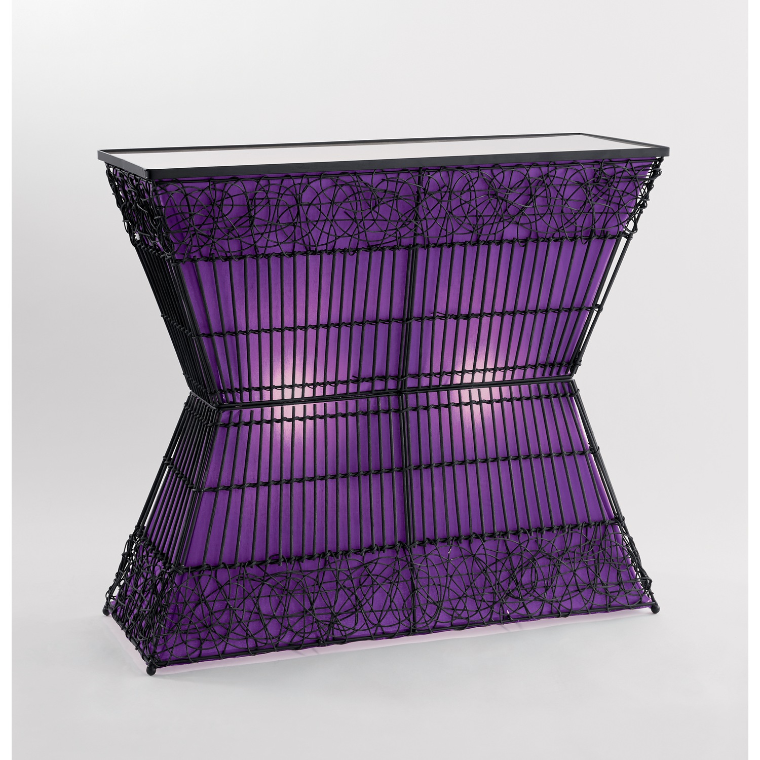 Zain lighted rattan console table hotsell