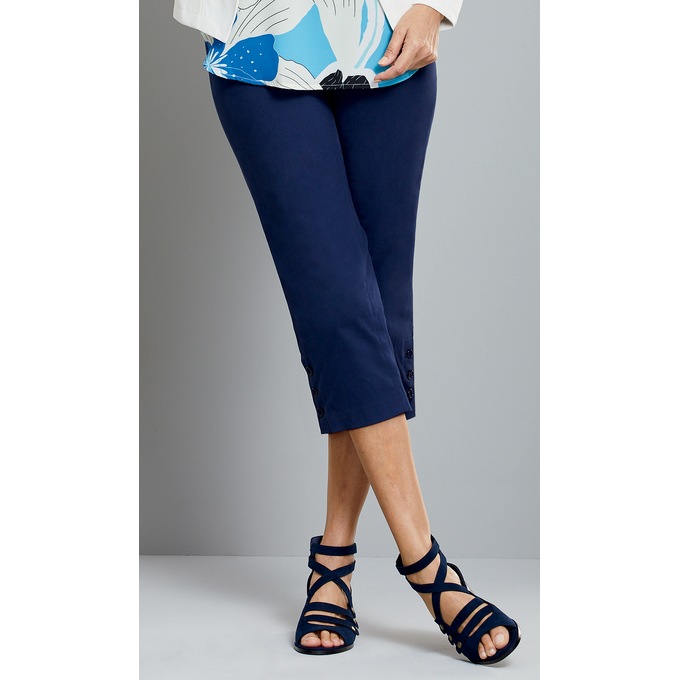 Mariah Button-Leg Capri, , large