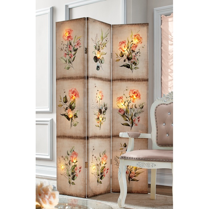 Lit Romance Roses Room Screen, , large