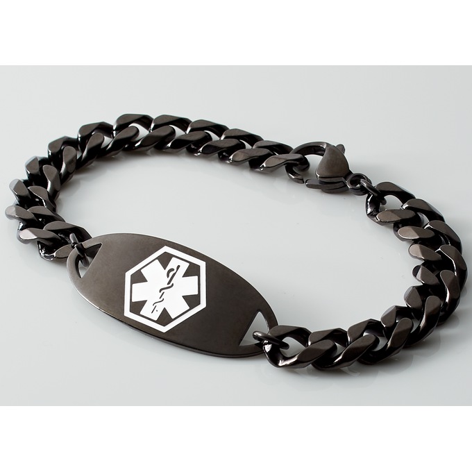 Personalized Stainless Steel Medical Alert Bracelet, , large