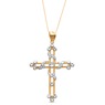 10K Gold Two-Tone Cross Wrap Pendant, , large