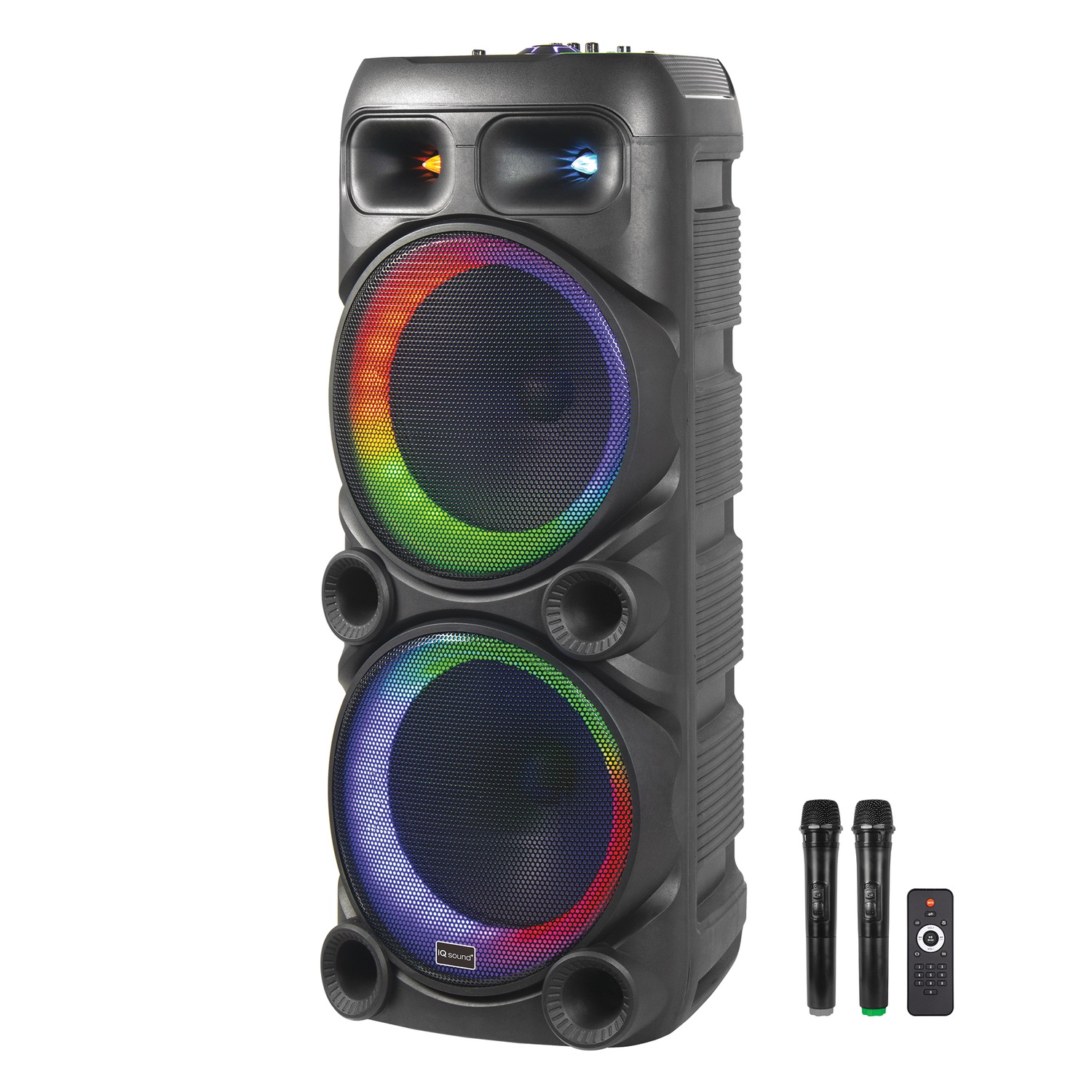 IQ Sound Double-Woofer Portable DJ Speaker with Bluetooth