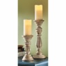 Set of 2 Turned Candleholders, Natural, large