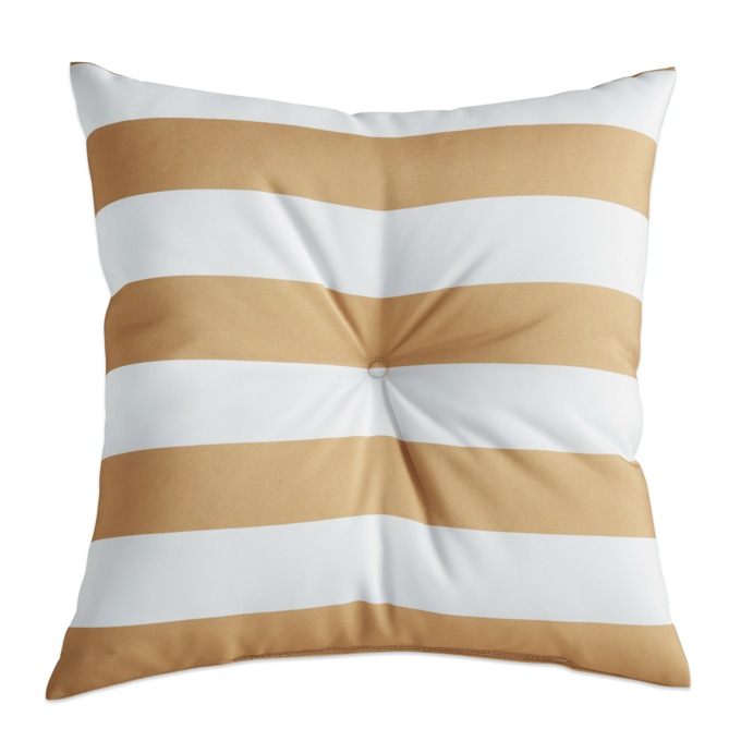 Set of 2 Button Pillows, Tan Stripe, large