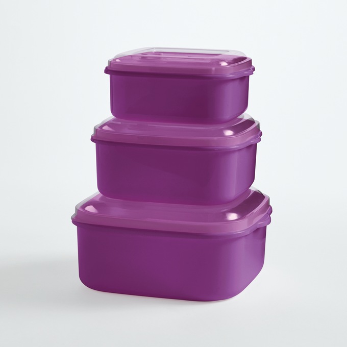 6-Piece Plastic BPA-Free Food Storage Set, Purple Punch, large