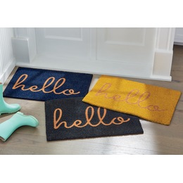 Hello Indoor/Outdoor Coir Mat - 20&quot; X 30&quot;, , large