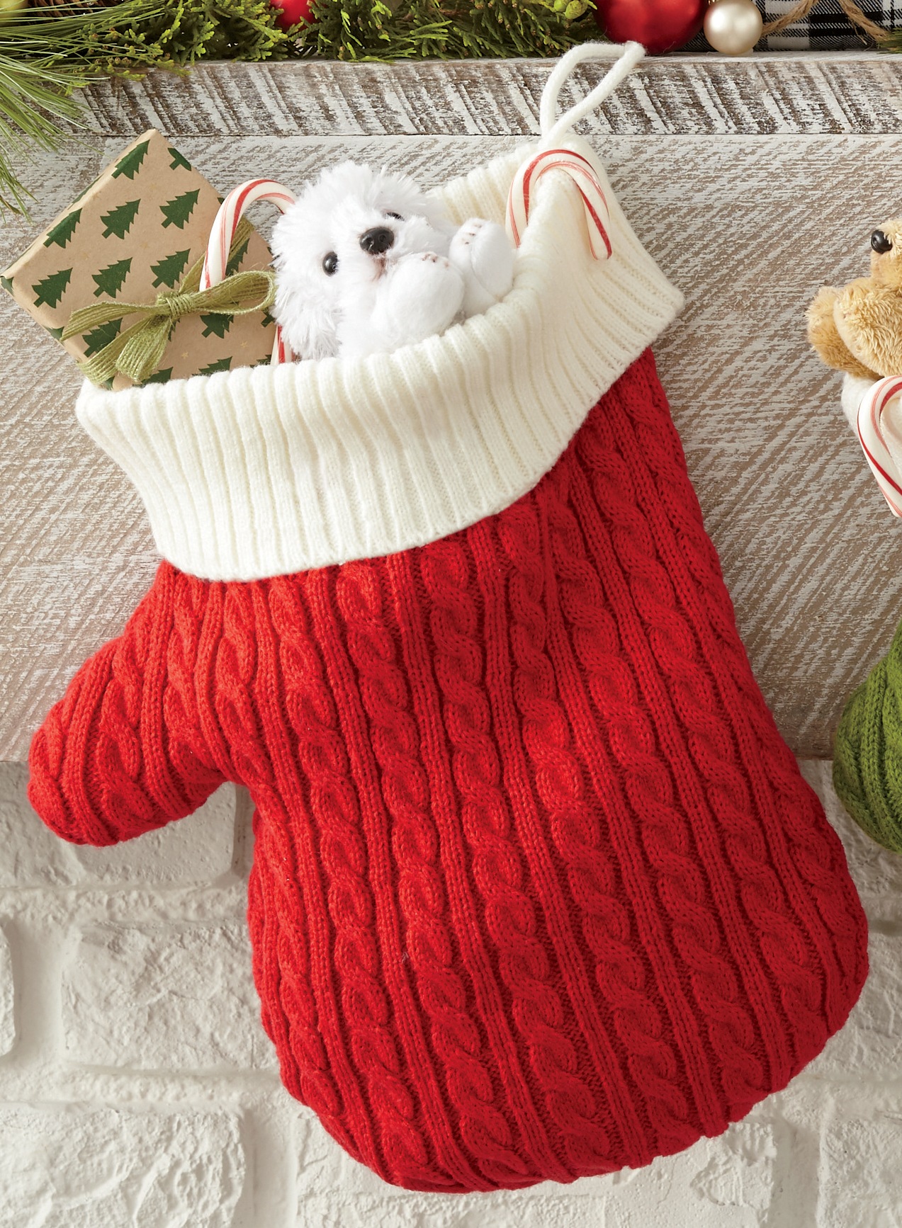 Mitten Stocking, Red, large