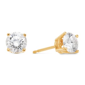 14K Moissanite Soliaire Earrings, , large