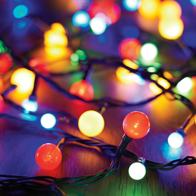 String of Multicolored Ball Cluster Lights, Multi, large
