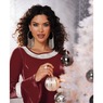 Rhinestone Velvet Dress, Burgundy, large