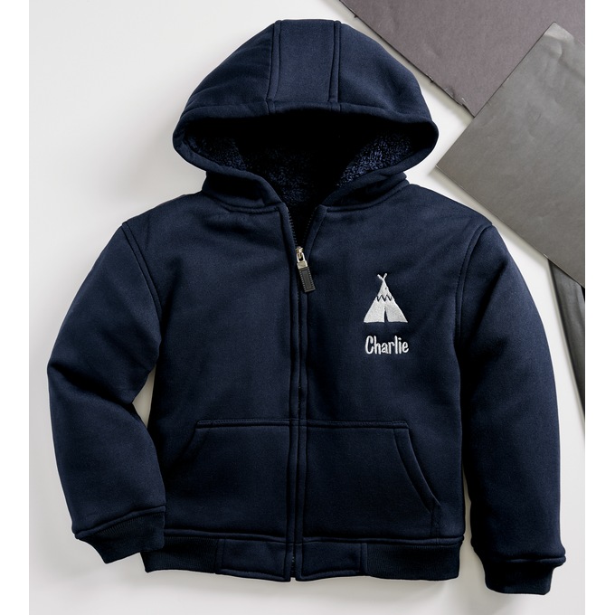 Sherpa-Lined Zip Hoodie, , large