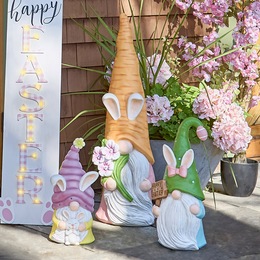 Set of 3 Large Easter Bunny Gnomes, , large