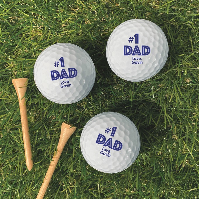 Set of 6 Personalized #1 Dad Golf Balls, , large