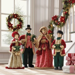 Lit Poinsettia &amp; Berry Wreath and Garland, , large