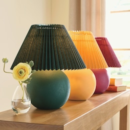 Colorful Bea Accent Ceramic Table Lamp with Pleated Shade, , large