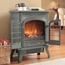1500W Electric Fireplace Stove Heater with Remote & Realistic Flame Effect, , large