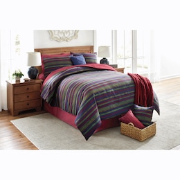 Hunter Stripe 7-Piece Comforter Set and Window Treatments, , large