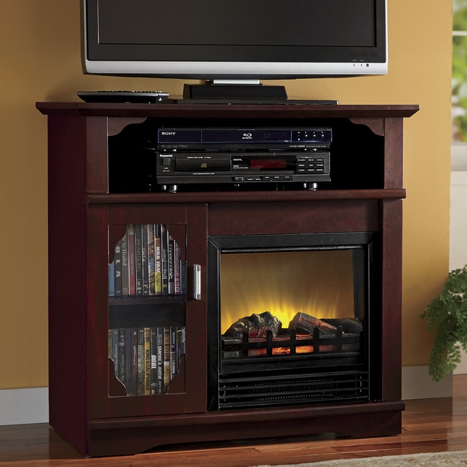 Media Storage Electric Fireplace, , large
