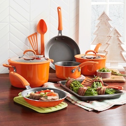 Rachael Ray Cook &amp; Create 11-Piece Aluminum Cookware Set, , large