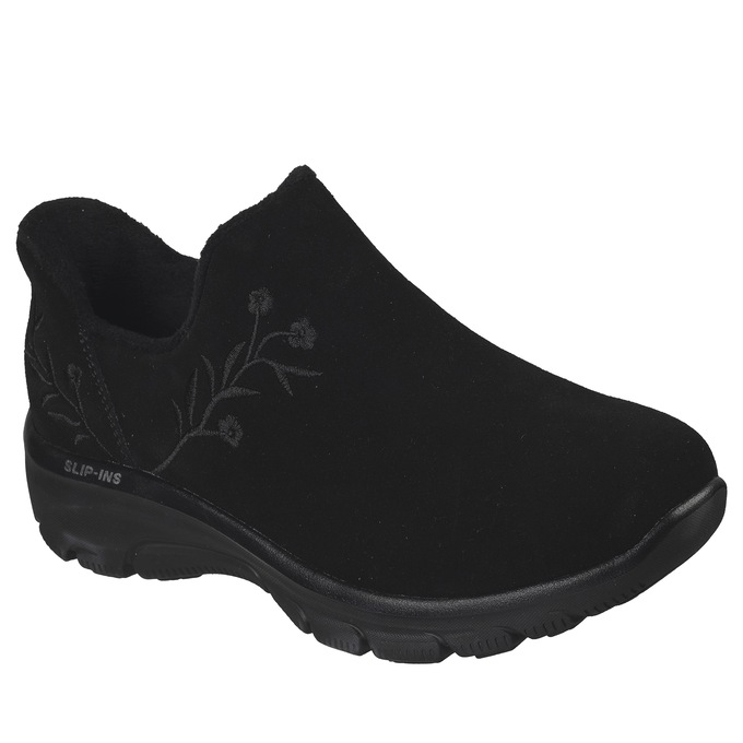 Skechers Slip-Ins Easy Going Floral Moment Suede Boot, Black Black, large