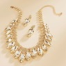Crystal Marquise Bib Necklace & Earrings Set, , large