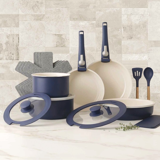 Gotham Steel 18-Piece Detachable Handle Cookware Set, , large
