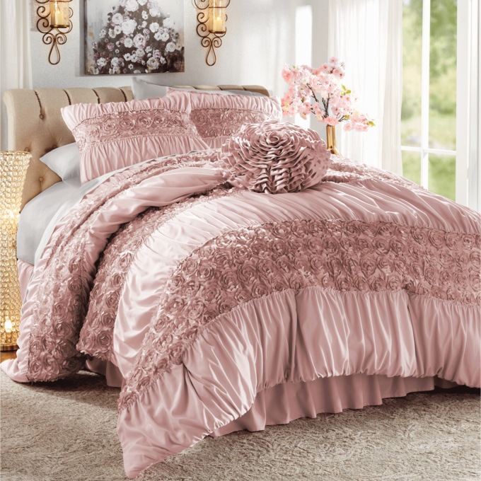 Tatiana 4-Piece Comforter Set, Blush, large