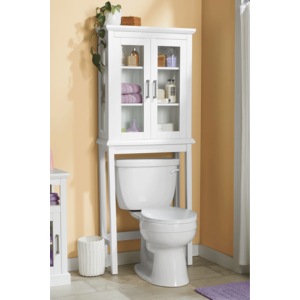 Tupelo Over-the-Toilet Space Saver, White, large